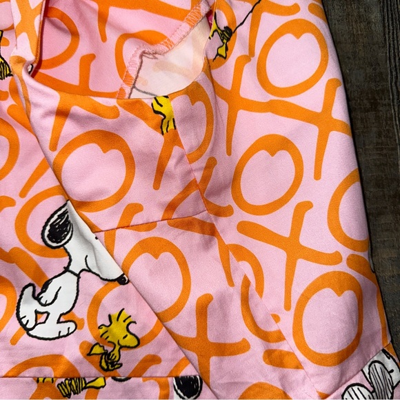 SARSPARILLY x Peanuts pink / orange XOXO Snoopy Best Friends Forever jumpsuit M - Picture 7 of 13